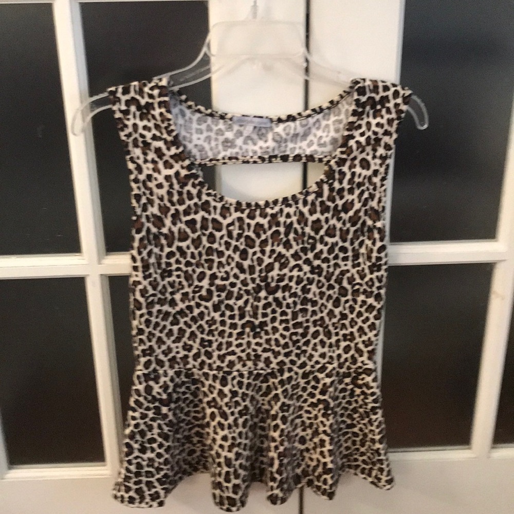 Cute animal print peplum top